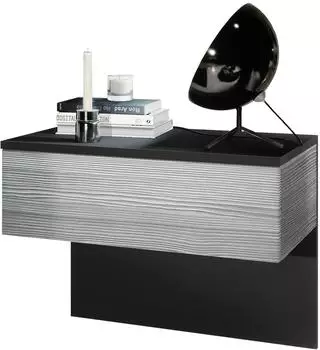 Vladon Sleep Nachttischschrank mit Schublade, Wandmontage, Avola-Anthrazit (800000596482)