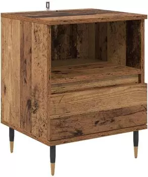 vidaXL Nachttisch mit Schubladen Altholz-Optik 40x35x50cm