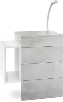Vladon Queens Nachttisch hängend, 2 Schubladen, 60x63x36cm