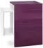 Vladon Queens Nachttischschrank 2 Schubladen, wandmontiert, weiß matt/Brombeer Hochglanz (60x63x36cm)
