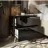 Lookway Aura Nachttisch Push Open, schwarz hochglanz, Beine gold (800001175656)