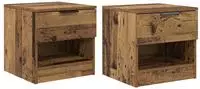 vidaXL Bettschrank 2 pcs Altholz 40 x 39 x 40 cm Holzwerkstoff