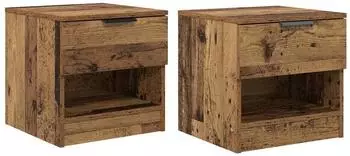 vidaXL Bettschrank 2er-Set Altholz 40x39x40cm (880516)