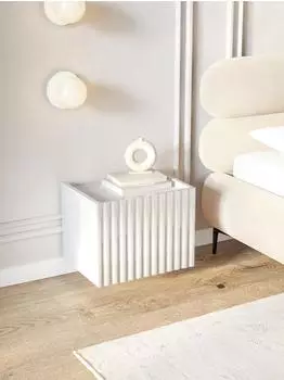 Selsey Fiorra Nachttisch hängend, weiß hochglanz, 48cm
