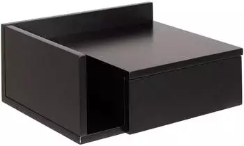 Actona Ashlan Nachttisch mit Schublade und Regal, MDF, schwarz