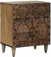 Vidaxl Bed Cabinet With Drawer Brown 50 X 33 X 60 Cm Solid Mango Wood