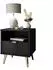 Lookway Aldo Nachttisch mit LED-Beleuchtung, schwarz, 38x46x33cm (800001175917)