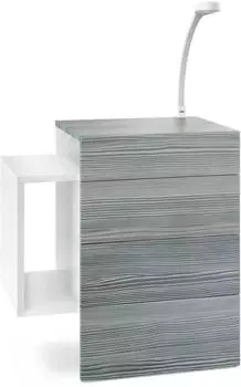 Vladon Queens Nachttischschrank h&auml;ngend, 2 Schubladen, wei&szlig; matt/Avola-Anthrazit (50005551)