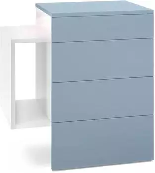 Vladon Queens Nachttischschrank h&auml;ngend, 2 Schubladen, LED-Unterbaustrahler (50005627)