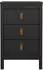 ebuy24 Madrid Nachttisch 3 Schubladen, matt schwarz (07-79685Pgmgm)
