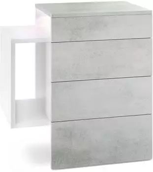 Vladon Queens Nachttisch 2 Schubladen, wandmontiert, mit LED-Unterbaustrahler (60x63x36cm)