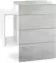 Vladon Queens Nachttisch 2 Schubladen, wandmontiert, mit LED-Unterbaustrahler (60x63x36cm)