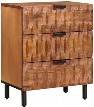 vidaXL Nachttisch mit Schublade, Mango-Massivholz, braun, 50x33x62cm