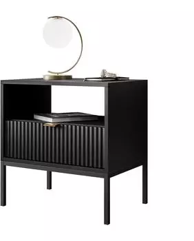 Lookway Cortado S54 Nachttisch, Holzwerkstoff, schwarz, 54x56x39cm