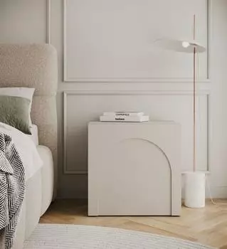 Selsey Arkadia Nachttisch mit Bogenausschnitt, kaschmirgrau, 50cm