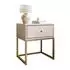 Lookway Blanco Kaszmir Nachttisch, Holzwerkstoff, kaschmir/mattgold, 45x52x37cm