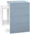 Vladon Queens Nachttischschrank hängend, 2 Schubladen, weiß matt/Denim matt (50005525)