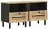 vidaXL Nachttisch 2er-Set, Massivholz Mango, braun, 40x33x46cm