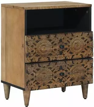 vidaXL Nachttisch mit Schublade, Mangoholz, braun, 50x33x60cm (4018342)
