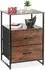 Relaxdays Nachttisch Industrial, Holzwerkstoff & Metall, dunkelbraun, 45x70x40cm