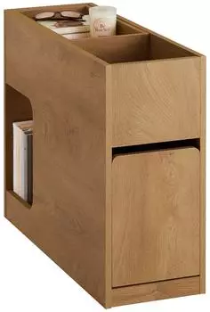 SoBuy Beistelltisch schmal mit Tablett & Schublade, natur (FBT158-N)