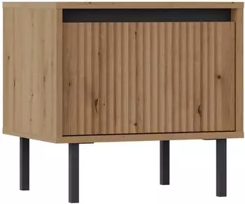 Masseno OSTIA Nachttisch 1 Schublade, goldfarben, 51,8x50x40cm (801 OSAKA STOLIK NOCNY 1S DĄB EVOKE)