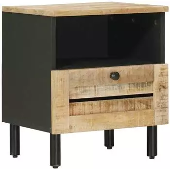 vidaXL Nachttisch, Mangoholz massiv, natur, 40x33x46cm