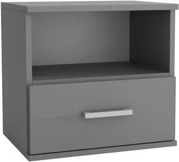 Masseno NOCTA Nachttisch graphit, 1 Schublade, 48x50x35cm (GODA 2 1S GRAFIT-GREY)