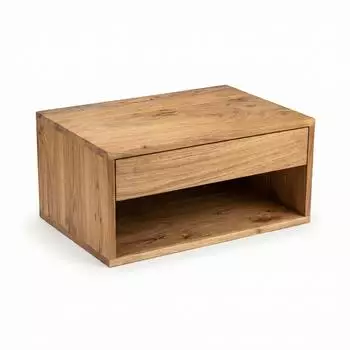 Wohnling Nachtkonsole Wandmontage 50x35cm Akazie Massivholz braun (WL7.776)