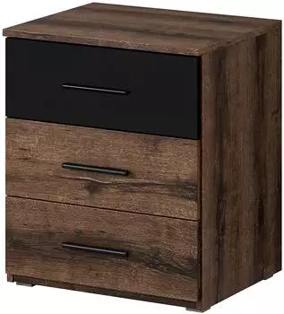 Masseno Bettina Nachttisch, Holzwerkstoff, bunt, 3 Schubladen, 46x56x41cm (22ZB1622)