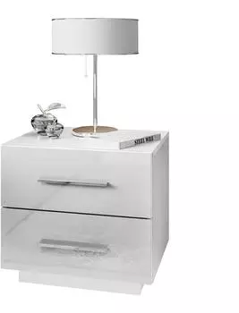 Lookway Lina LUX Nachttisch Hochglanz, LED, wei&szlig;, 45x48x39cm (800001141968)
