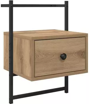 vidaXL Nachttisch Artisan-Eiche, wandmontiert, 35x30x51cm (Holzwerkstoff)