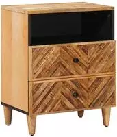 vidaXL Nachttisch Braun 50 x 33 x 60 cm Massivholz Mango