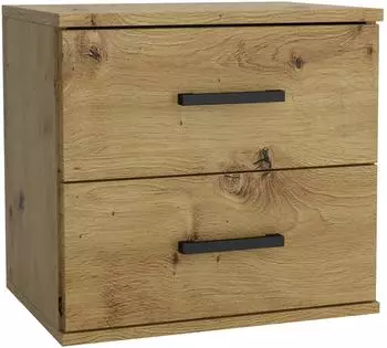 Masseno NOCTA Nachttisch 2 Schubladen, Eiche Artisan, 48x50x35cm (GODA 2 2S OAK ARTISAN)