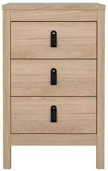 ebuy24 Madrid Nachttisch 3 Schubladen, Eichen-Dekor (07-79685Phlhl)