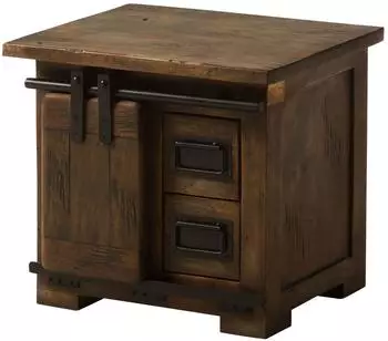 Massivmoebel24 Railway Nachttisch Mango 50x40x45cm, braun lackiert (09-680-772-3112)