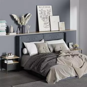 VICCO Lunis Nachttisch schwarz, 2er-Set (51896)