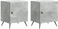 vidaXL Nachttisch 2 stk. Betongrau 43 x 34,5 x 50 cm Holzwerkstoff