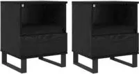 vidaXL Bettschrank Schwarz Eichen-Optik 40 x 35 x 50 cm Holzwerkstoff
