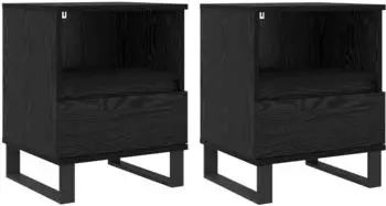 vidaXL Nachttisch schwarz Eichen-Optik 40x35x50cm Holzwerkstoff (8004339)