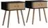VICCO Germo Nachttisch anthrazit/Bambus 2er-Set (54230)