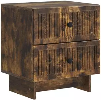 vidaXL Nachttisch ger&auml;ucherte Eiche 43x34,5x47,5cm Holzwerkstoff (893845)