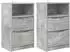 vidaXL Nachttische 2er-Set betongrau 40x30x46,7cm Holzwerkstoff (888914)
