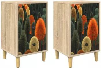 vidaXL Nachttisch Bonn 2er-Set Sonoma-Eiche 36x33x60cm