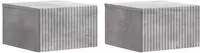 vidaXL Wandmontierter Nachttisch 2 Stk. Betongrau 33 x 34,5 x 20 cm