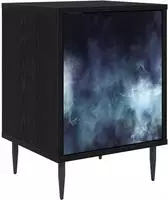 vidaXL Nachttisch RAALTE Schwarz Eichen-Optik 36 x 33 x 51 cm