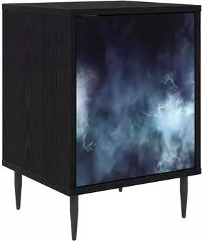 vidaXL Nachttisch RAALTE schwarz Eichen-Optik 36x33x51cm
