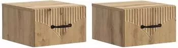 vidaXL H&auml;ngender Nachttisch 2er-Set, Artisan-Eiche Holzwerkstoff (898954)