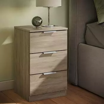 VICCO Fino Nachttisch Sonoma Eiche, 3 Schubladen, 37,6x61,8cm (58558)