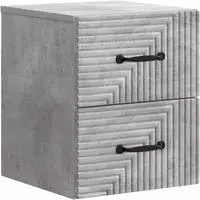 vidaXL Wandmontierter Nachttisch Betongrau 34,5 x 33 x 40 cm